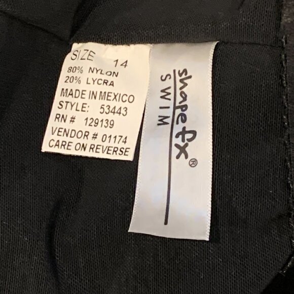 Shape FX SWIM One-Piece Swimsuit Plus Size 14 Black #207C - Picture 8 of 8